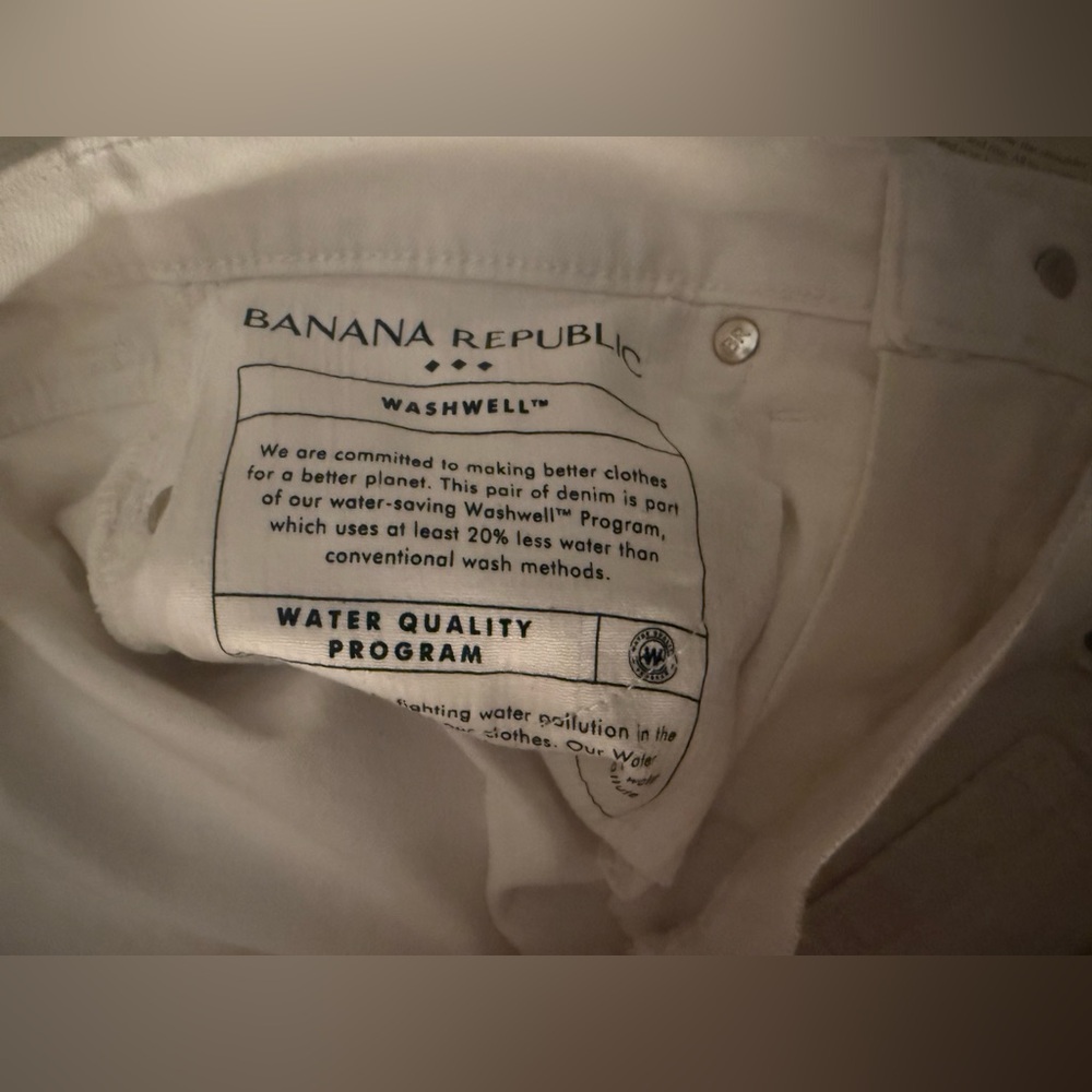 Nwt Banana Republic White Wide Leg Jean Size 27/4 Petite - Picture 3 of 5